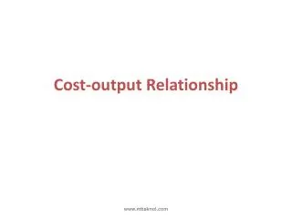 cost output relationship