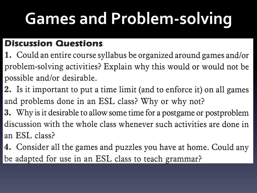 PPT - Games and Problem-solving PowerPoint Presentation, free download ...