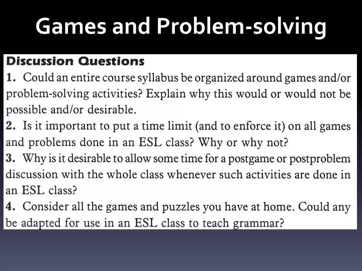 games and problem solving