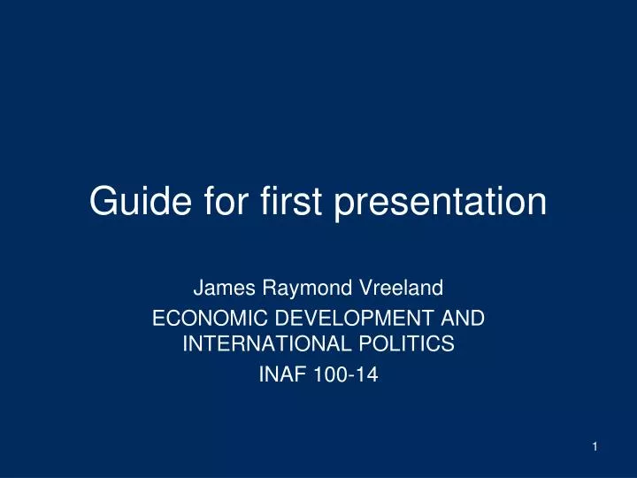 guide for first presentation