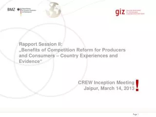 CREW Inception Meeting Jaipur, March 14, 2013