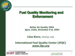 Fuel Quality Monitoring and Enforcement