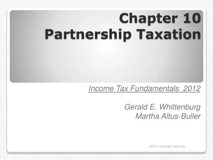 chapter 10 partnership taxation