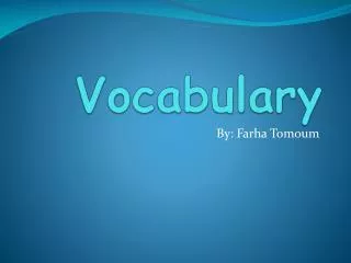 Vocabulary