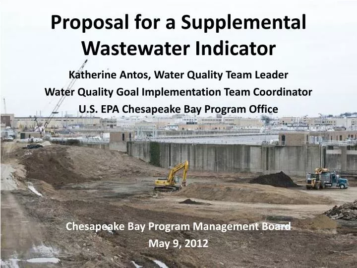 proposal for a supplemental wastewater indicator