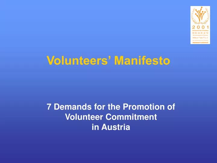 volunteers manifesto