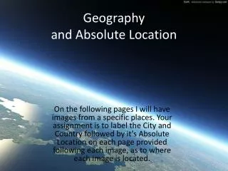 Geography and Absolute Location