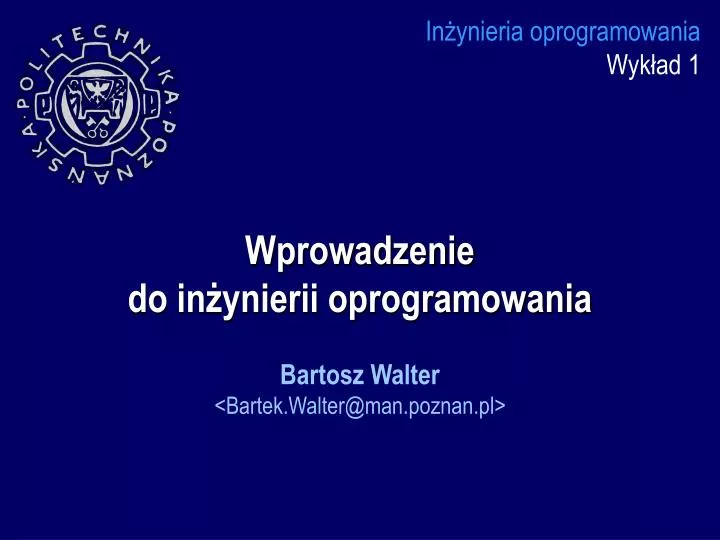 wprowadzenie do in ynierii oprogramowania