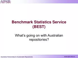 Benchmark Statistics Service (BEST)