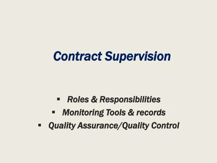 contract supervision