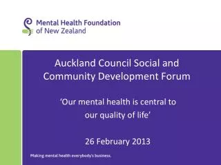 Auckland Council Social and Community Development Forum