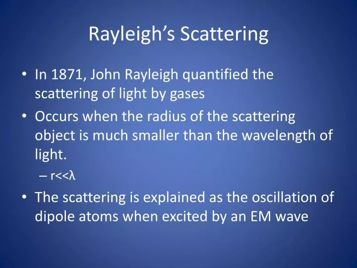 rayleigh s scattering
