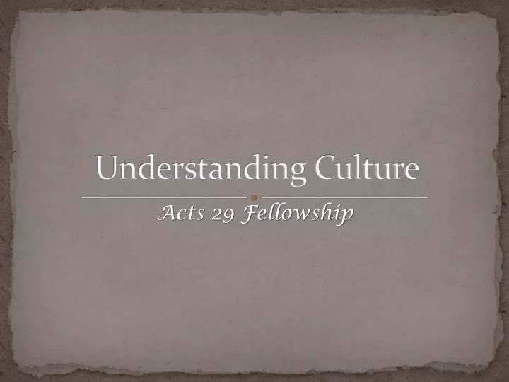 understanding culture