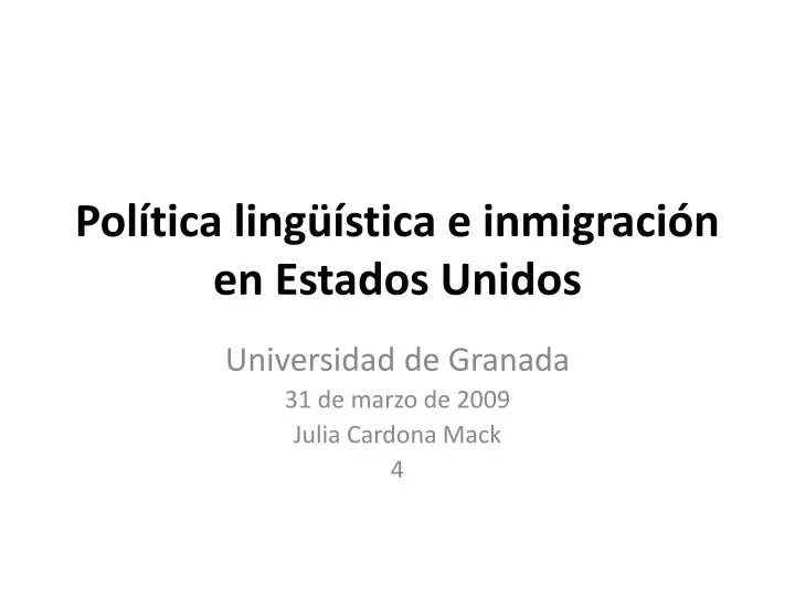 pol tica ling stica e inmigraci n en estados unidos