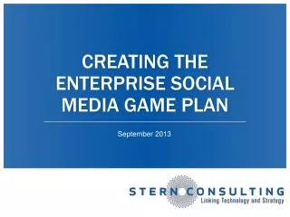 Creating the Enterprise Social Media game plan