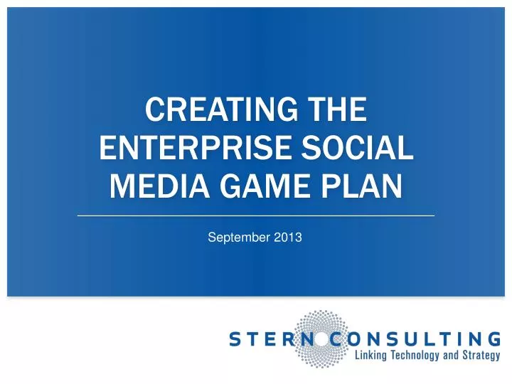 creating the enterprise social media game plan