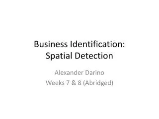 Business Identification: Spatial Detection