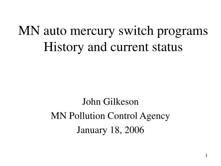 mn auto mercury switch programs history and current status
