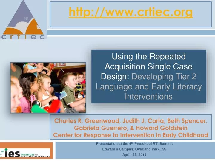 presentation at the 4 th preschool rti summit edward s campus overland park ks april 25 2011