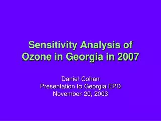 Sensitivity Analysis of Ozone in Georgia in 2007