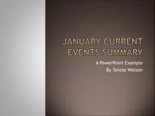 January Current Events Summary