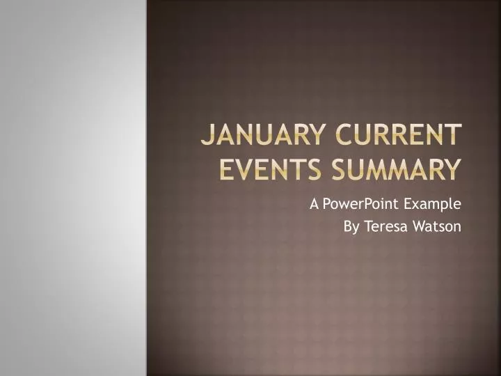 january current events summary