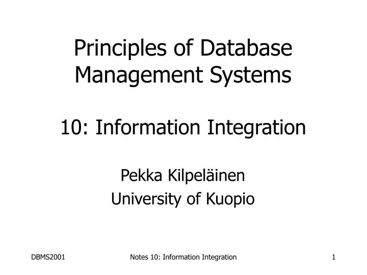 principles of database management systems 10 information integration