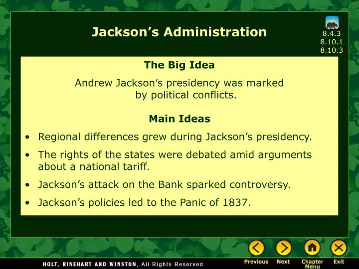 jackson s administration
