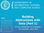 Building Abstractions with Data (Part 2) - slide 1