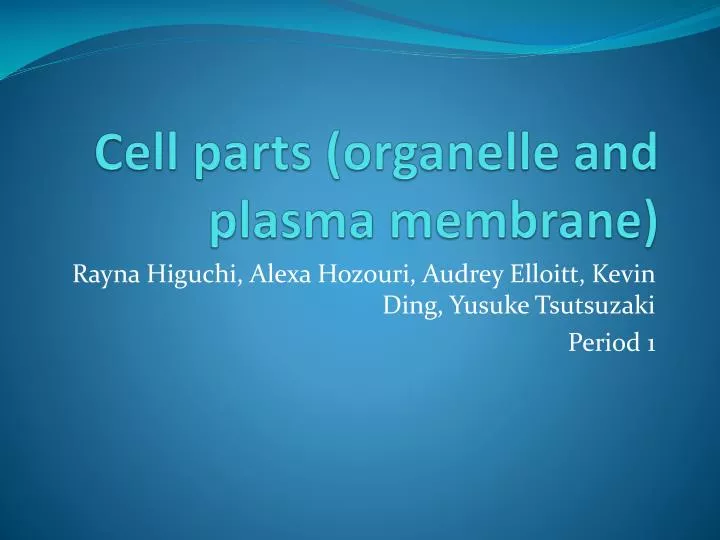cell parts organelle and plasma membrane
