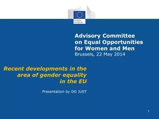Advisory Committee on Equal Opportunities for Women and Men Brussels, 22 May 2014
