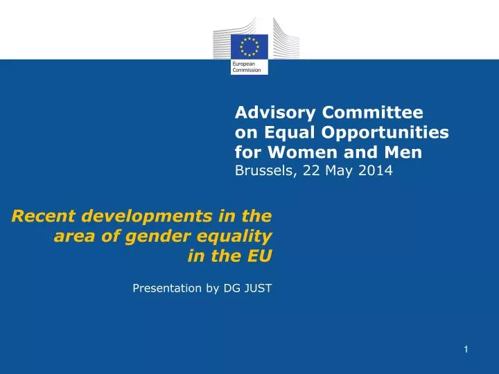 advisory committee on equal opportunities for women and men brussels 22 may 2014