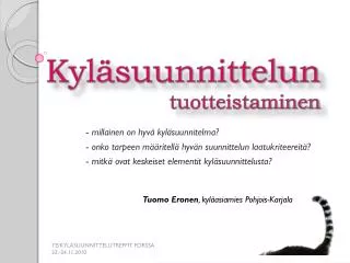 kyl suunnittelun tuotteistaminen