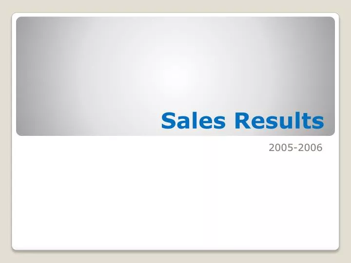 sales results