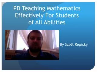 PD Teaching Mathematics Effectively For Students of All Abilities