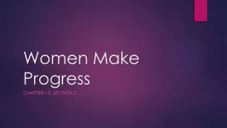 Women Make Progress