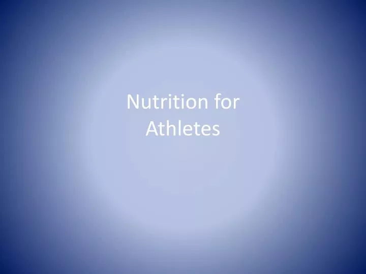 nutrition for athletes