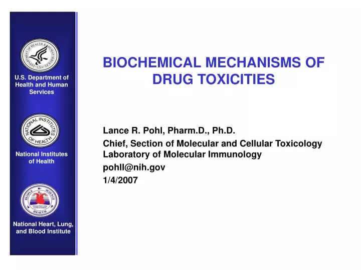 biochemical mechanisms of drug toxicities