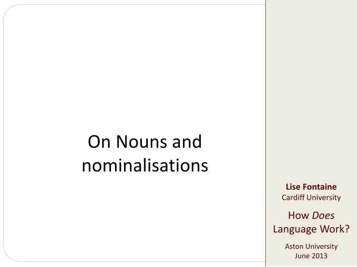 on nouns and nominalisations