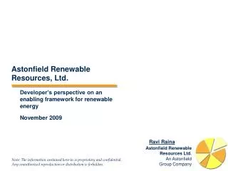 Astonfield Renewable Resources, Ltd.