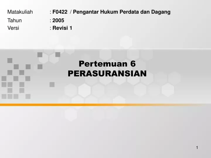 pertemuan 6 perasuransian