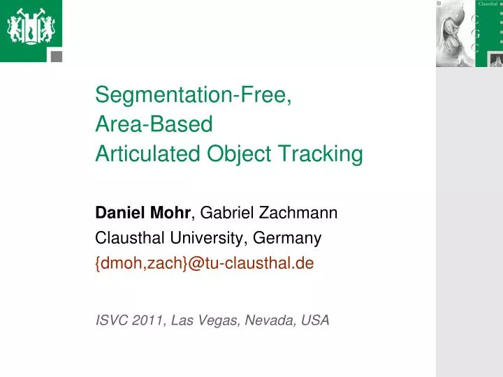 segmentation free area based articulated object tracking