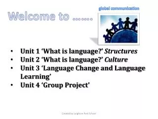 Unit 1 ‘What is language?’ Structures Unit 2 ‘What is language?’ Culture
