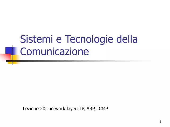 sistemi e tecnologie della comunicazione