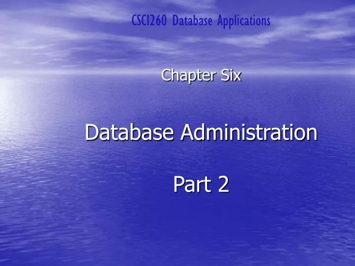 database administration part 2