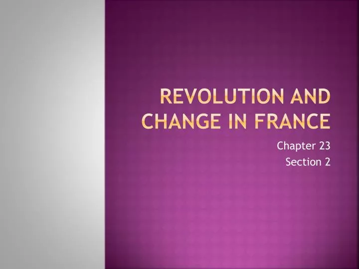 revolution and change in france