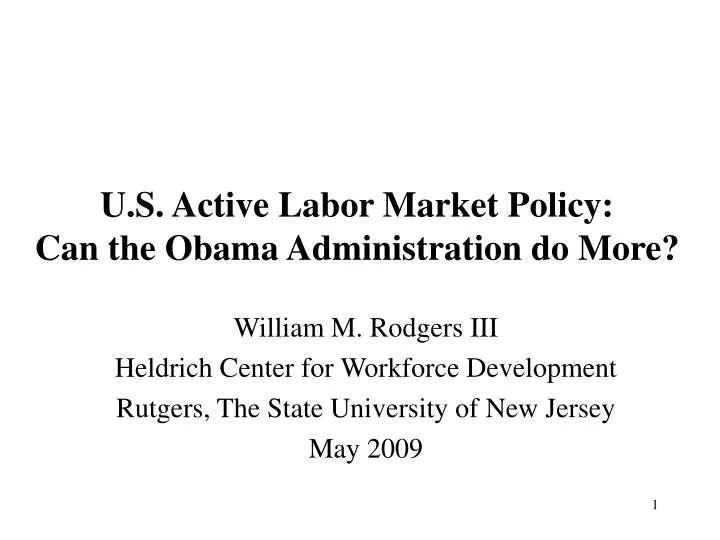 u s active labor market policy can the obama administration do more