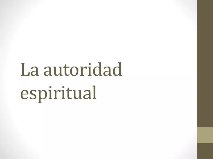 la autoridad espiritual