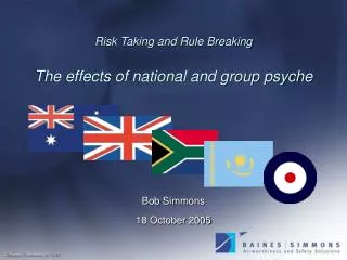 Risk Taking and Rule Breaking The effects of national and group psyche