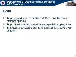 Department of Developmental Services: ASD Services